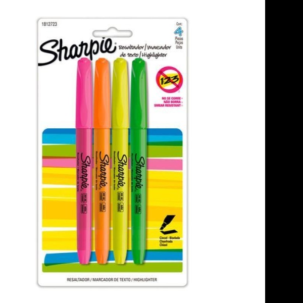 RESALTADOR DELG. SHARPIE DELG.BL.4 COL. SURT. FASHION C.36